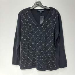Women’s Tommy Hilfiger Studded Argyle Pullover Sweater Sz XL NWT