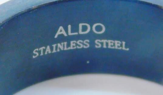 2 Men's Aldo Black Stainless Steel Band Rings 19.1g image number 4