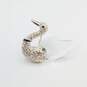 Swarovski Silver Tone Crystal Faceted Glass Tail Swan Brooch 15.5g image number 1