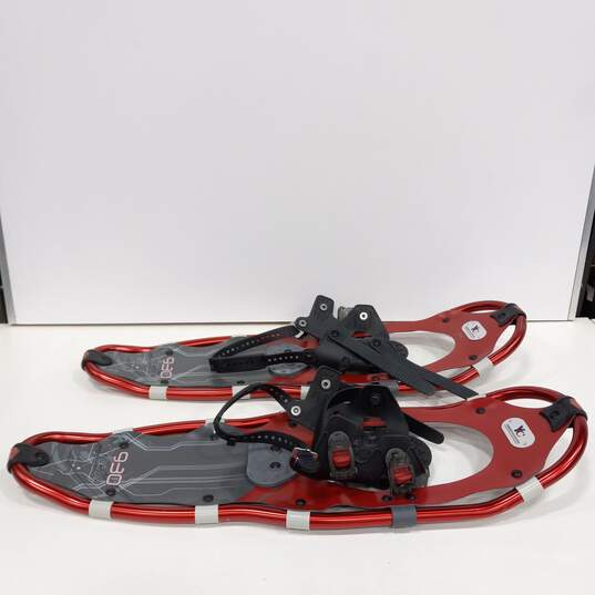 Yukon Charlie's 930 Red Snowshoes w/ Trekking Poles image number 3