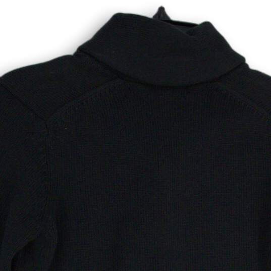 Womens Black Knitted Long Sleeve Button Front Cardigan Sweater Size S image number 4