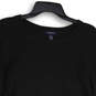 Womens Black Knitted Long Sleeve Round Neck Pullover Sweater Size XL image number 3