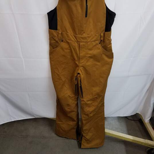 Aperture waterproof tan snow bib technical overalls pants size L image number 4