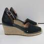 Kate Spade Black Canvas Wedge Sandals Women's Size 8B image number 3