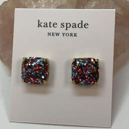 Designer Kate Spade Gold-Tone Rise And Shine Multicolor Stud Earrings