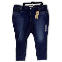 NWT Womens Blue 711 Denim Medium Wash Stretch Skinny Leg Ankle Jeans Sz 26W