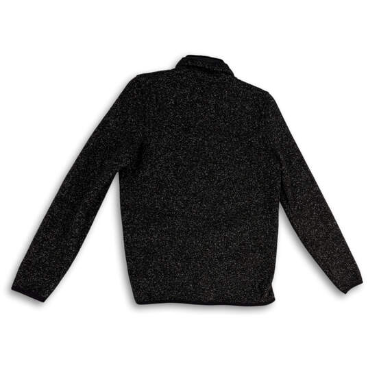 Womens Black Long Sleeve Quarter Zip Mock Neck Pullover Sweatshirt Size S image number 3
