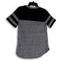 Womens Black Gray Short Sleeve Round Neck Pullover T-Shirt Size Medium image number 2