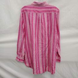 NWT Tommy Bahama MN's Pink & White Stef Stripe Long Sleeve Shirt Size MM alternative image