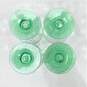 VNTG Morgantown Optic Footed Tumblers Green Glass Iridescent & Uranium Set of 4 image number 5
