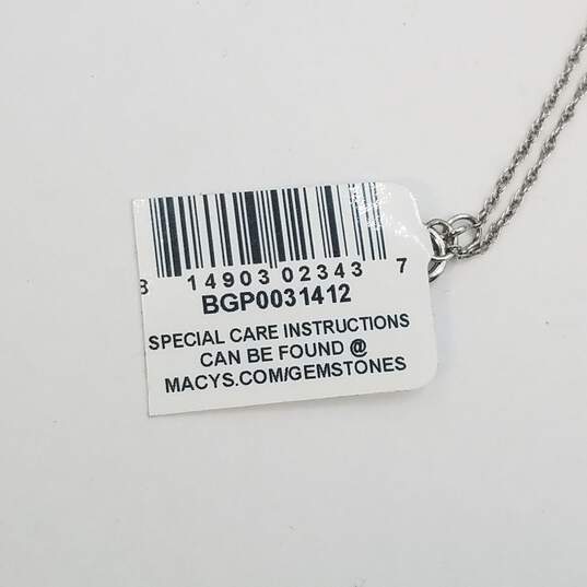 RH Macy & Co. Sterling Silver 10K Gold Diamond W/Box Open Heart 17 3/8 Pendant Necklace 2.5g image number 5