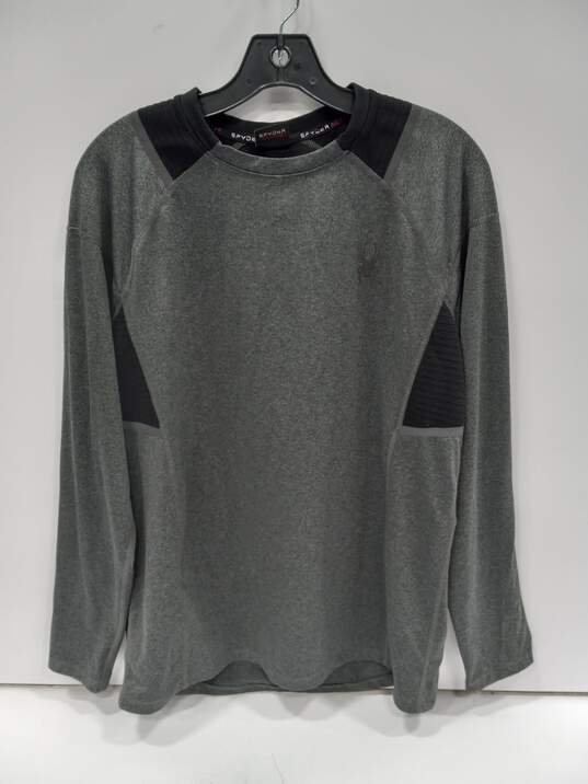 Spyder Active Men's Gray Long Sleeve T-Shirt Size M image number 1