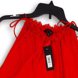NWT Womens Orange Sleeveless Ruffled Casual Pullover Blouse Top Size Medium alternative image