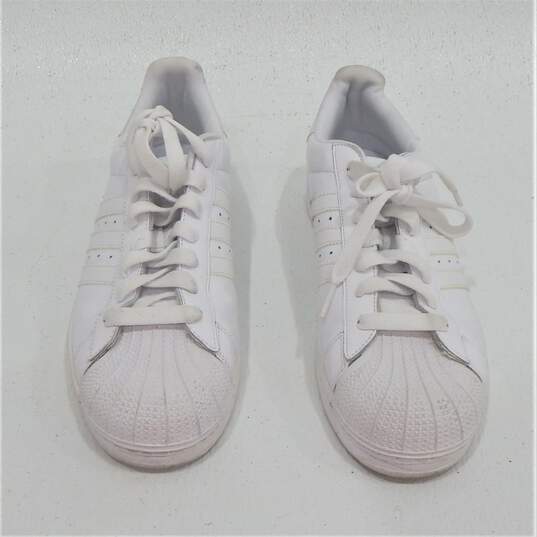 Adidas Superstars II White Leather Men's Shoes Size 11 image number 3