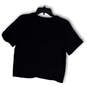 NWT Women's Black Short Sleeve Twisted Front Pullover T-Shirt Size Medium image number 2