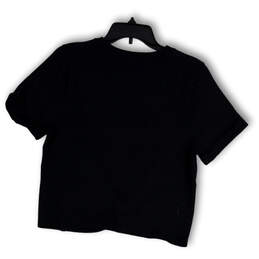 NWT Women's Black Short Sleeve Twisted Front Pullover T-Shirt Size Medium alternative image
