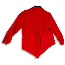 NWT Womens Red Long Sleeve Notch Lapel High Low Hem Open Front Blazer Sz XL alternative image