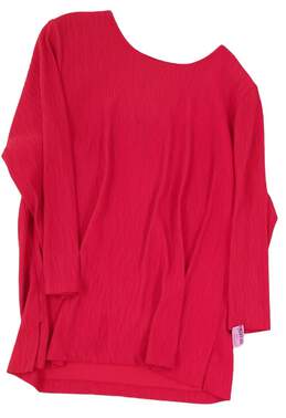 Worthington Women's Red Round Neck Long Sleeve Pullover Blouse Top Size 18W