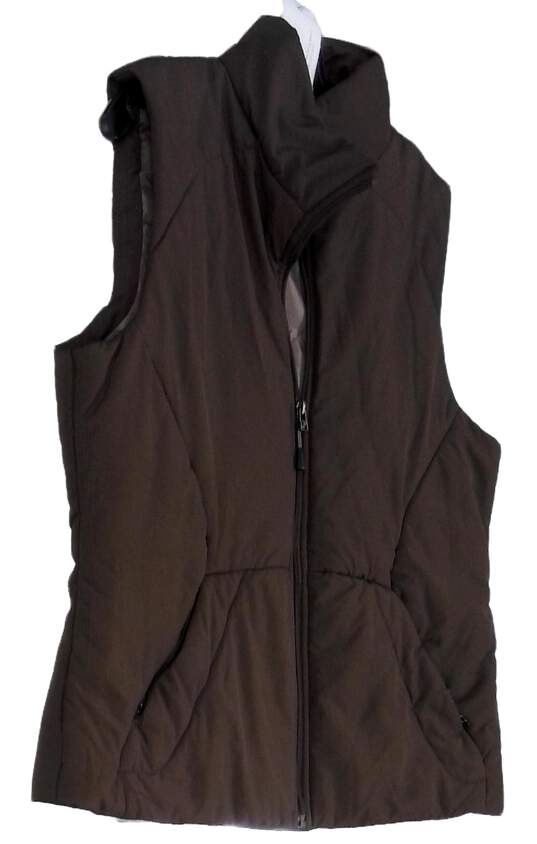 North End Women's Brown Sleeveless Stand Up Collar Full Zip Vest Jacket Size Large image number 2