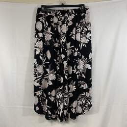Women's Black Floral Print Maurices Split Leg Pants, Sz. L alternative image