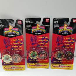 1994 Bandai Mighty Morphin Power Rangers Die-Cast Spin Fighters Turbo-Charged Spinner Tops Series 2 (Set Of 3)