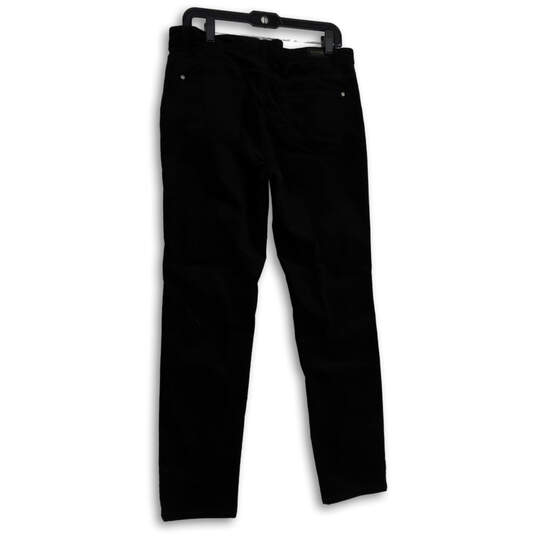 Womens Black Flat Front Pockets Skinny Corduroy Ankle Pants Size 12/32 image number 2