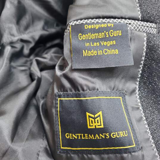 Gentleman's Guru Black & Gold Glitter Tuxedo Jacket Men's 46 NWT image number 5