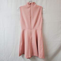 Zara Pink Ruffle Neck Lace A-Line Dress Size S alternative image