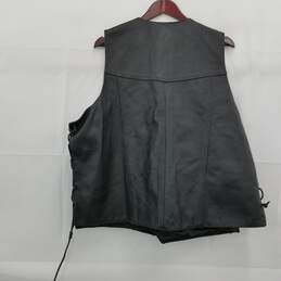 Classic Leathercrafts Black Leather Vest Size 2X alternative image