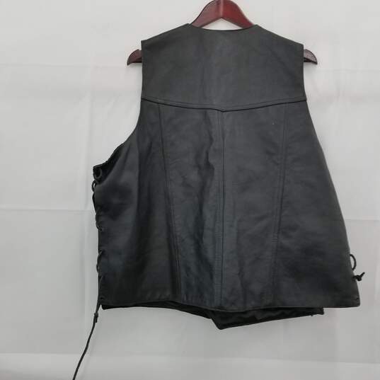 Classic Leathercrafts Black Leather Vest Size 2X image number 2