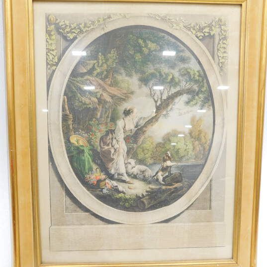ATQ Francois Boucher Rococo Style Art Print Framed Lithograph Arrival of The Courier image number 3