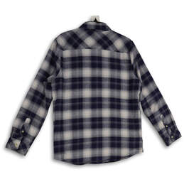 Mens Blue Plaid Flannel Long Sleeve Spread Collar Button-Up Shirt Size M alternative image