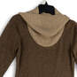Womens Brown Turtleneck Long Sleeve Pullover Knitted Sweater Dress Size M image number 4