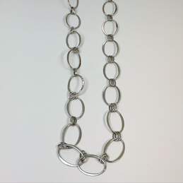 Designer Robert Lee Morris 925 Silver-Tone Chunky Link Chain Necklace alternative image
