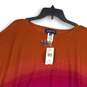 NWT Jones New York Womens Orange Purple Ombre Poncho Pullover Sweater One Size image number 3