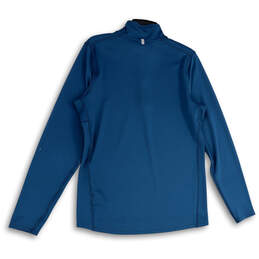 Mens Blue Mock Neck 1/4 Zip Long Sleeve Dri-Fit Running Pullover Shirt Sz M alternative image
