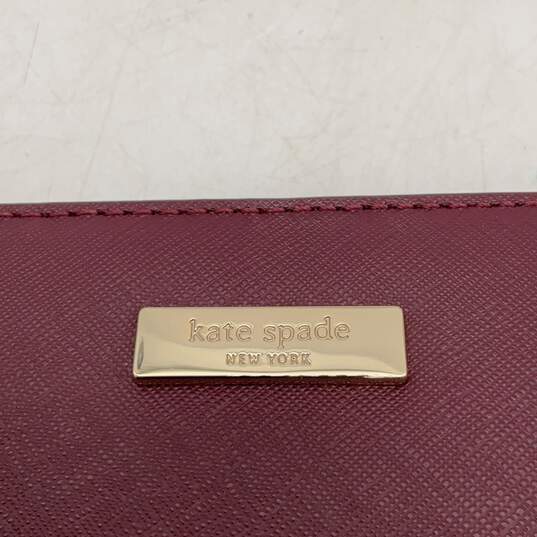 Kate Spade Womens Purple Laurel Way Reese Leather Detachable Strap Satchel Bag image number 5