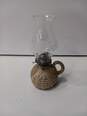 Vintage Ceramic Kerosene Oil Lamp W/ Pyrex Snowflake Topper image number 1