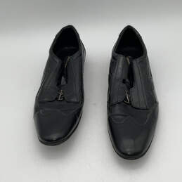Mens Black Leather Round Toe Outdoor Slip-On Loafer Shoes Size EU 44