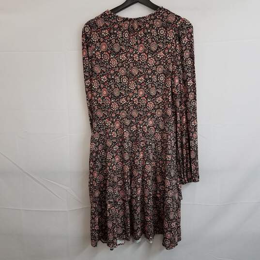 Mini floral print v neck tunic dress size 8 long image number 3