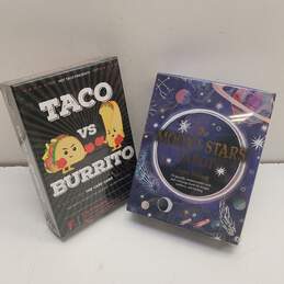 Lot of 2 Card Games-Tacos vs. Burritos & The Moon & Stars Tarot Jayne Wallace