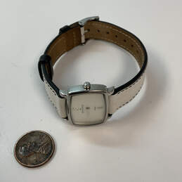 Designer Skagen 330SSLWB Silver-Tone Leather Strap Square Analog Wristwatch alternative image