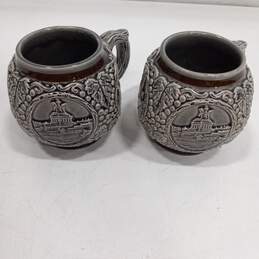 2pc Set of Ceramic German Beer Mugs