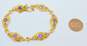 Vintage 14K Yellow Gold Amethyst Art Nouveau Bracelet 12.2g image number 4