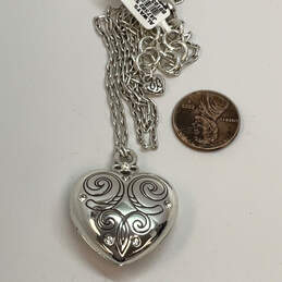 Designer Brighton Silver-Tone Rhinestone Puffed Heart Pendant Necklace alternative image