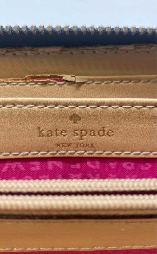 Kate Spade Black Leather Travel Zip Around Envelope Card Wallet image number 5