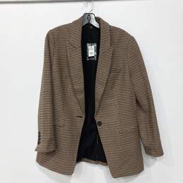 Express Brown Plaid Blazer Suit Jacket Size Medium - NWT