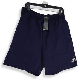 NWT Mens Blue Elastic Waist Pockets Pull-On Athletic Shorts Size Large