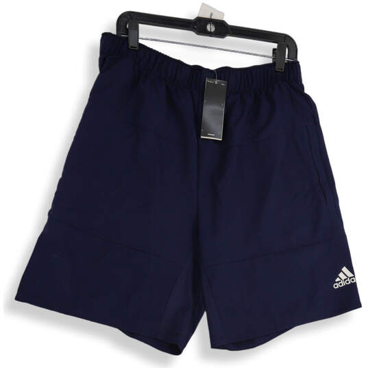 NWT Mens Blue Elastic Waist Pockets Pull-On Athletic Shorts Size Large image number 1