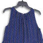 NWT Womens Navy Blue Pleated Sleeveless Keyhole Back A-Line Dress Size S image number 4